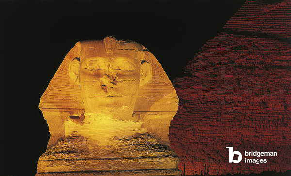 Ägypten Fotografie: Große Sphinx und Chefren-Pyramide bei Nacht