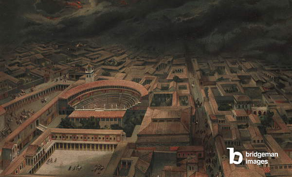Pompeji Bild zum Zeitpunkt des Vulkanausbruchs des Vesuvs im Jahr 79 n. Chr.