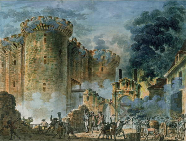 Die Einnahme der Bastille, 14. Juli 1789 (Öl auf Leinwand), Jean-Pierre Houel (1735-1813) / Musée de la Ville de Paris, Musée Carnavalet