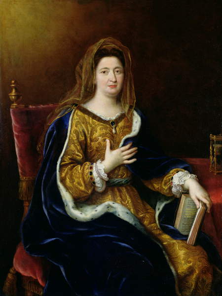 Porträt von Francoise d'Aubigne (1635-1719) Marquise von Maintenon, um 1694 (Öl auf Leinwand), Pierre Mignard, (1612-95) / Château de Versailles, Frankreich / Bridgeman Images