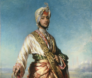 (detail) The Maharaja Dalip Singh, 1854 by Franz Xaver Winterhalter/ The Royal Collection © Her Majesty Queen Elizabeth II