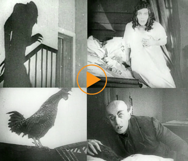 Scenes from Nosferatu including the iconic staircase shot of Nosferatu's shadow / Bridgeman Footage
