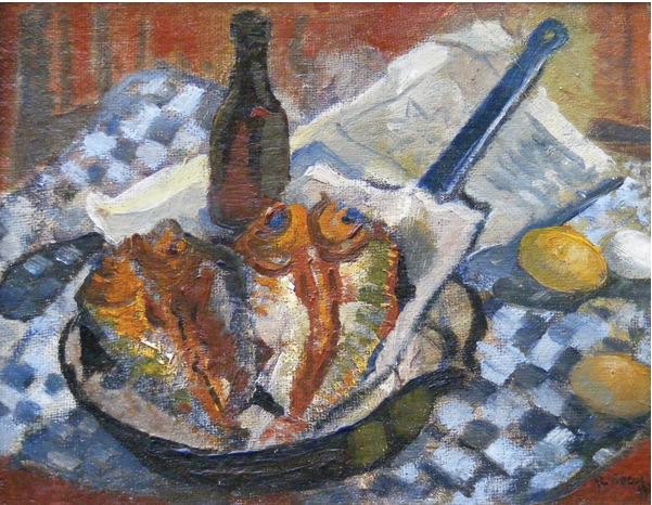 Sardines on a Plate (C20th) / Ruskin Spear / The Ingram Collection of Modern British and Contemporary Art / Bridgeman Images