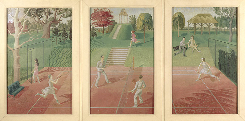 Tennis, c.1932 (tempera on panel)/ Eric Ravilious(1903-42) / © Bristol Museum and Art Gallery, UK 
