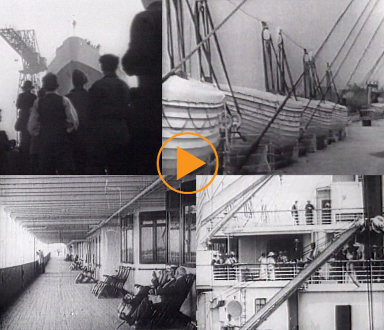 The RMS Titanic sets sail from Southampton, England on 10th April 1912 / Bridgeman Footage