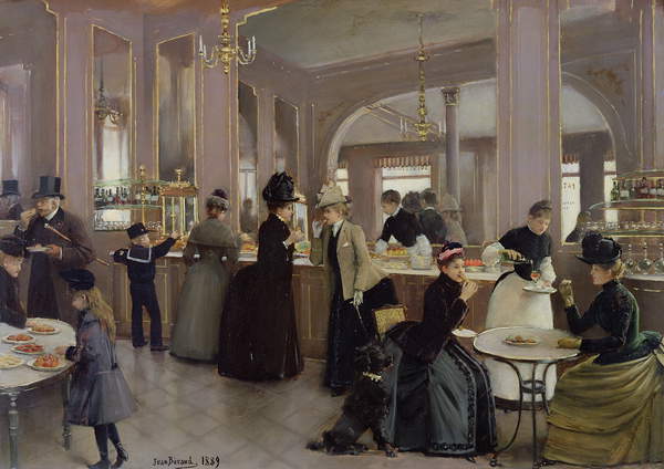 La Patisserie Gloppe, Champs Elysées, Paris, 1889 (Öl auf Leinwand) Jean Beraud (1849-1935)