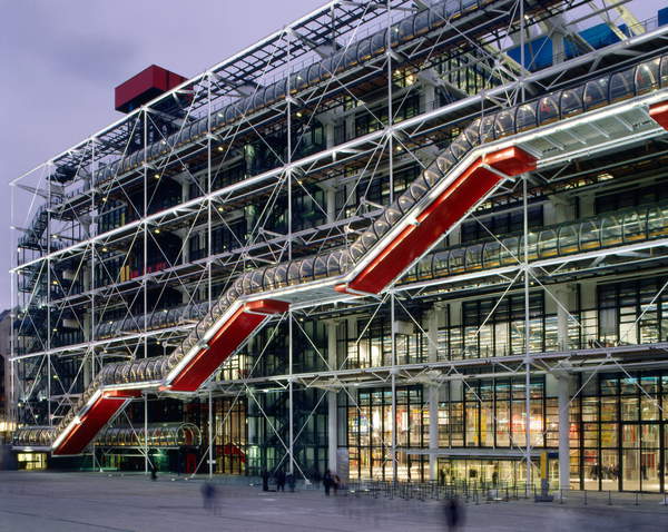 Centre Georges Pompidou, Place Georges Pompidou, Paris 75004. Architektur von Renzo Piano und Richard Rogers. 